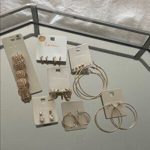 Gold Hoop and Stud Earring Set